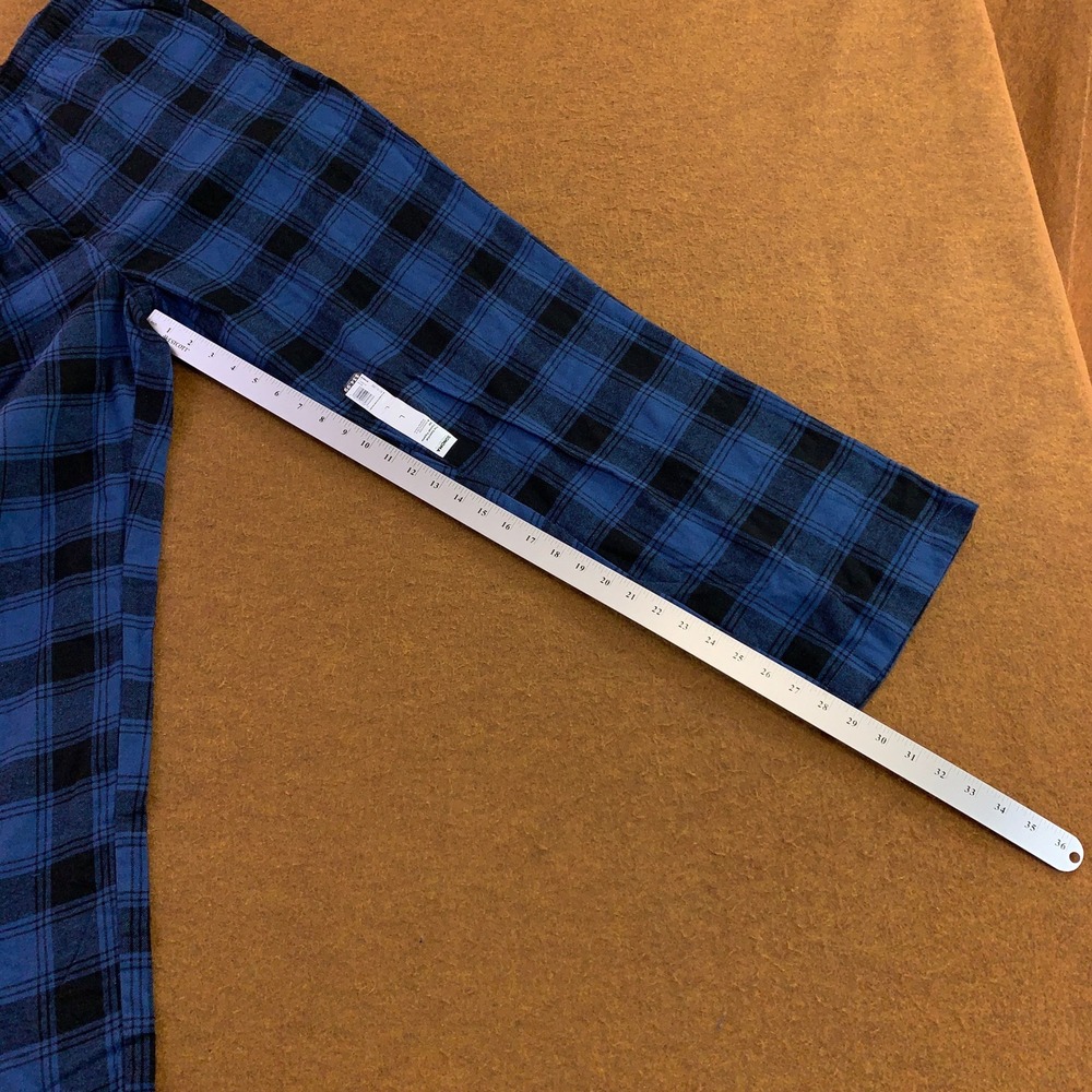 Sonoma Mens Large Blue Plaid The Essential Flannel Pajama Pants NWT - Picture 6 of 10